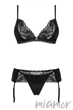 Комплект білизни з поясом Obsessive Maderris set XL/XXL Чорний - зображення 3