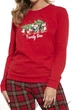 Пижама женская с новогодним принтом Family Look 671/306 Family Time 2XL Красно-черная - изображение 2
