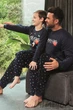Мужская пижама с принтом Космос Family Look 115/233 Mars 2 2XL Темно-синяя - изображение 3