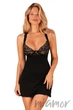 Комбінація з мереживним ліфом Obsessive Donna Dream babydoll XL/XXL Чорна - зображення 1