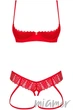 Комплект білизни еротичний відкритий Obsessive Ingridia set otwarty XS/S Червоний - зображення 2