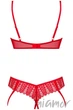 Комплект білизни еротичний відкритий Obsessive Ingridia set otwarty XS/S Червоний - зображення 4