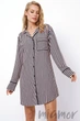 Сорочка-сукня жіноча в смужку ARUELLE Brittany Nightdress XS Чорно-рожева - зображення 1