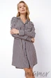 Сорочка-сукня жіноча в смужку ARUELLE Brittany Nightdress XS Чорно-рожева - зображення 2