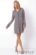 Сорочка-сукня жіноча в смужку ARUELLE Brittany Nightdress XS Чорно-рожева - зображення 3