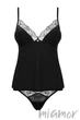 Комплект сатиновый - топ с трусиками Obsessive Bella Rou Top M/L Черный - изображение 3