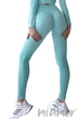 Леггинсы в рубчик с Push Up эффектом InSecret Leggings RIBBED Push-Up Tiffany Waterspout L/XL Голубые - изображение 2