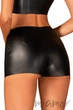 Шорты с эффектом мокрой кожи Obsessive HERMEZA SHORTIES XS Черный - изображение 2