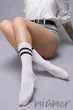 Носки женские высокие с полосками в рубчик MasterStep 0251 (2 пары) 38-40 Белые - изображение 1