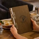 Фанерная папка меню А4 Inko Horeca с бронзовыми петлями M05A4 Темно Коричневый - изображение 10