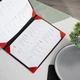 Папка для меню А4 Inko Horeca Кожаная с твёрдой обложкой и угловыми креплениями ШМ08А4 Ярко Красный - изображение 6