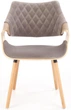 Стілець для кухні та вітальні Halmar K396 із підлокітниками Світлий дуб/Сірий (5905248121539) - зображення 13