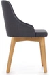 Krzesło do kuchni i salonu Halmar Toledo Grafitowe/Dąb miodowy (5905248122666) - obraz 2