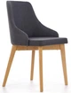 Krzesło do kuchni i salonu Halmar Toledo Grafitowe/Dąb miodowy (5905248122666) - obraz 4