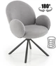 Стілець для кухні та вітальні Halmar K498 обертальний Попелястий (5905248126022) - зображення 1