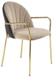 Krzesło do kuchni i salonu Halmar K500 ze złotym stelażem Beżowe/Czarne (5905248126060) - obraz 1