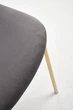 Krzesło do kuchni i salonu Halmar K499 ze złotym stelażem Popielate (5905248126046) - obraz 4