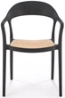 Krzesło do kuchni Halmar K530 plastikowe z podłokietnikami Czarne/Naturalne (5905248132153) - obraz 8