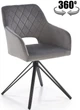 Стілець для кухні та вітальні Halmar K535 обертальний Попелястий (5905248132306) - зображення 1