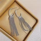 Сережки-підвіски з каскадом ланцюжків "Royal Fringe" Honey Fashion Accessories сріблястий (120193) - зображення 2