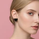 Сережки-сердечка "Night Heart" Honey Fashion Accessories чорний (12089) - изображение 1