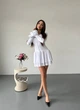 Эластичное платье клеш мини белого цвета 37170 46/48 - изображение 3