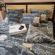 Постільна білизна KoTetextile плюшева велюрова полуторка 155-215 см 50-70 2шт до кави сірий з білим - зображення 2