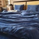 Постільна білизна KoTetextile плюшева велюрова полуторка 155-215 см 50-70 2шт синій однотон - зображення 4