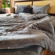 Постільна білизна KoTetextile плюшева велюрова полуторка 155-215 см 50-70 2шт графітовий - зображення 3