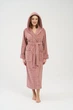 Жіночий махровий халат Nusa 4365 пудровий з капюшоном L/XL - зображення 5