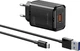 Мережевий зарядний пристрій Bavin PC2029Y-C 22.5W USB-A 3.0A Super Quick Charge + кабель USB-A/Type-C Black (C-PC2029Y-C BK) - зображення 1