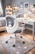 Крісло дитяче Perfect Home Perfect Kids Astronaut Gray з підставкою для ніг Сіре (000012377731) - зображення 10