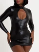 Еротична латексна сукня Lovehoney на блискавці L Чорний Fierce Wet Look - изображение 1