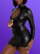 Еротична латексна сукня Lovehoney на блискавці L Чорний Fierce Wet Look - изображение 2