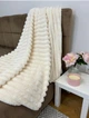 Плед-покривало 1.5 Шарпей Home Textiles широка полоска 150х220 молочний - изображение 1