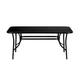 Стіл садовий Garden table Siena SC-094 120х70x70 прямокутний з чорною скляною стільницею - зображення 1