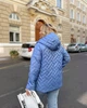 Куртка с капюшоном весна осень большого размера 60-62 Голубой - изображение 6