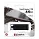USB Flash Kingston DT70, 64 Гб., Чорний - 212488 - зображення 2