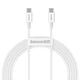 Кабель Baseus Superior Series Fast Charging Data Cable Type-C to Type-C 100W 20V 5A 2м (CATYS-C02) White - зображення 1