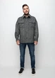Мужское пальто в рубчик Herringbone 11Git-C Серый - изображение 1