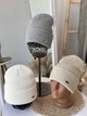 Шапка вязаная однотонная One Size Молочный (Шапка JK 440) - изображение 8