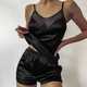 Пижама женская стильная ночная L-XL черный (11/43) - изображение 1