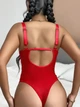 Мереживний боді з підтяжками та багетаміями S червоний (23/38) - зображення 3