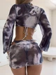 Пляжный комплект в стиле tie-dye: топ, купальник и парео S (SW3724/1) - изображение 6