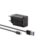 Сетевое зарядное устройство для BAVIN PC2029Y-С 22.5W USB-A 3.0A Super Quick Charge + кабель USB-A/Type-C Black - изображение 1