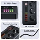 Мережевий фільтр ASOMETECH BKL-04EU 2500W Timer 1-24h (3xSocket 10A + 4xUSB3.4A + 1USB QC3.0) 2m Black (43774) - зображення 4