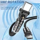 Інтерфейсний кабель поворотний USLION 100W LED Indicator (20V 5A) Zinc Alloy TypeC-TypeC 0.3m Black (44258) - зображення 4