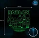 Детский ночник для мальчика и девочки 3D LED настольная лампа Roblox ночной светильник Роблокс 16 цветов с пультом питание от USB - изображение 4