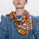 Жіночий коричневий шарф у клітинку Zara 0594/212/615 (M) - изображение 3