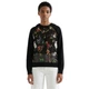 Жіночий світшот з капюшоном Desigual Fauna з вишивкою чорний S 21WWSKX1/2000 (S) - изображение 1